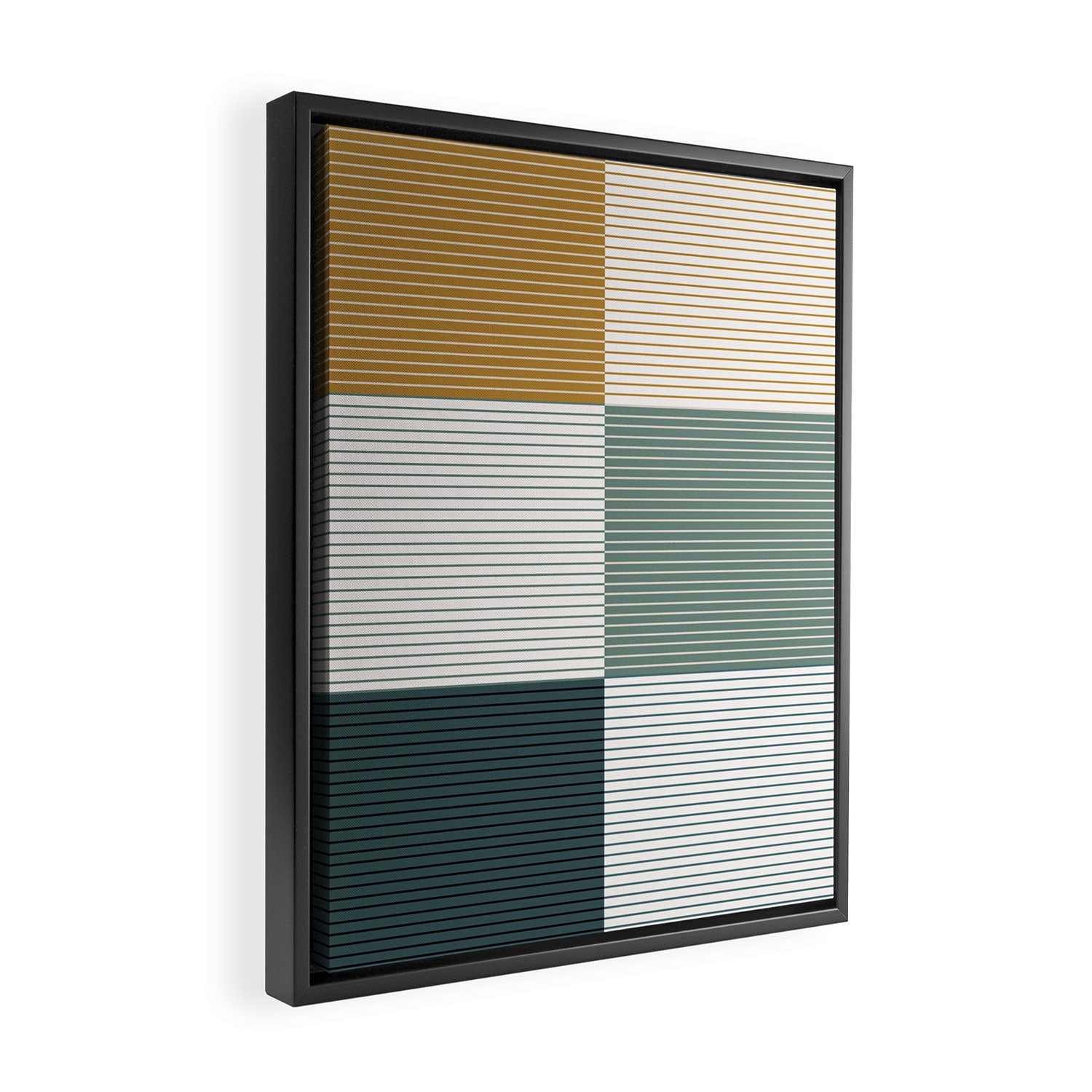 Color Block Line Pattern II Framed Canvas Print Gallery Image 2