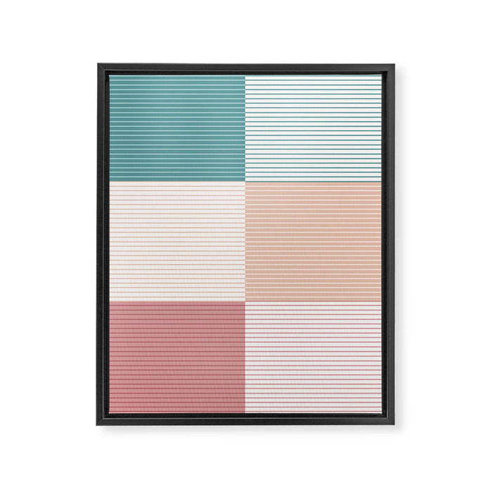 Color Block Line Pattern XIII Framed Canvas Print Gallery Image 1