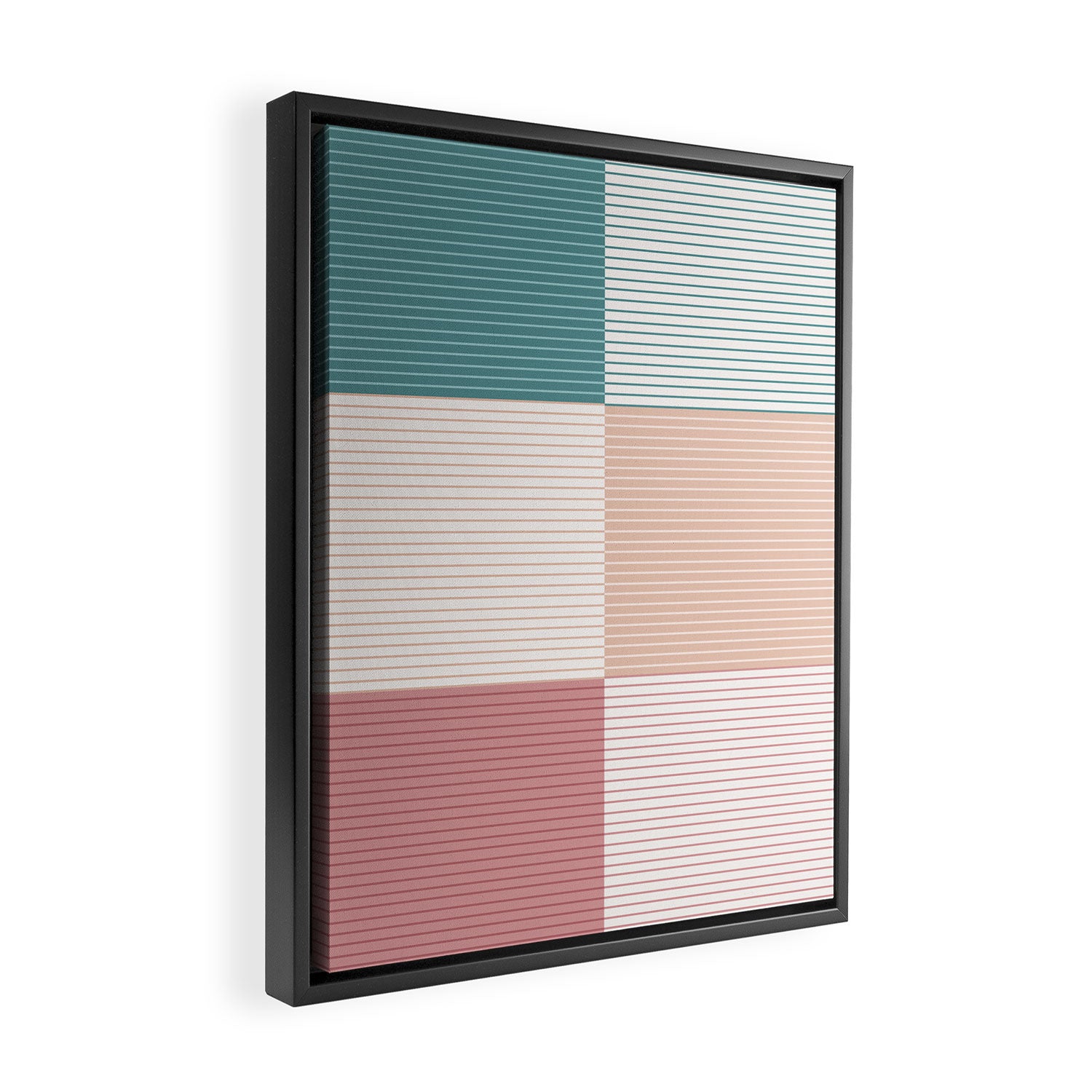 Color Block Line Pattern XIII Framed Canvas Print Gallery Image 2