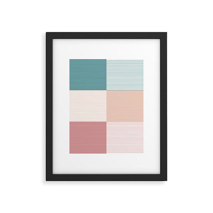 Color Block Line Pattern XIII Framed Art Print Gallery Image 1