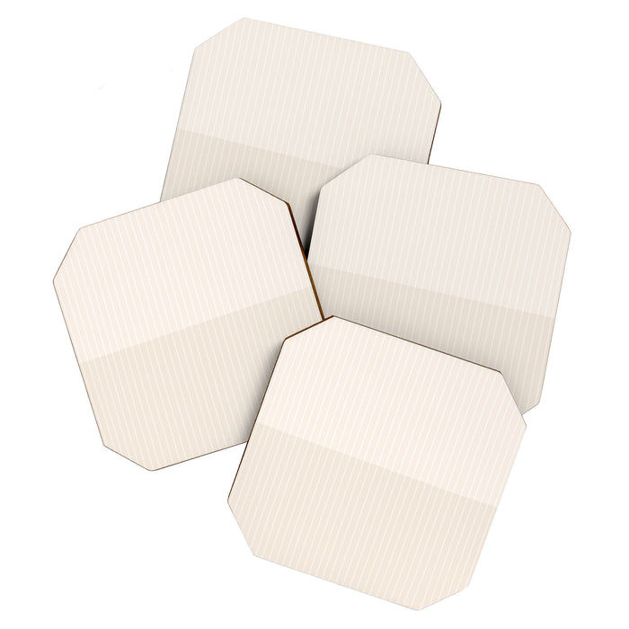 Color Block Lines IX Subtle Off White Coaster Gallery Image 1