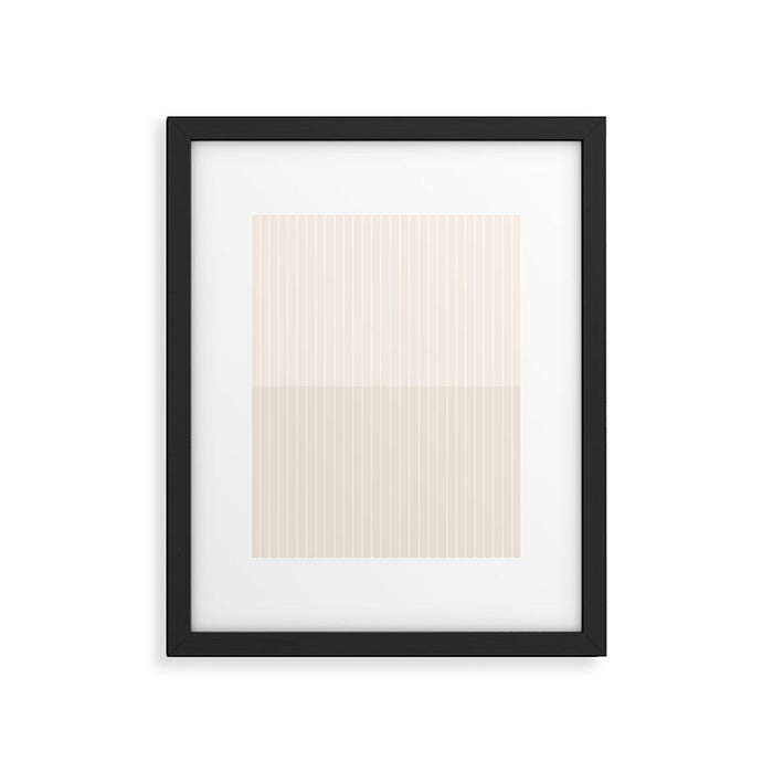 Color Block Lines IX Subtle Off White Framed Art Print Gallery Image 1
