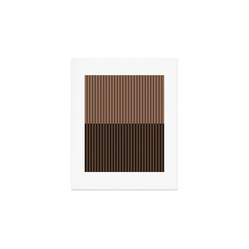 Color Block Lines XLI Dark Mocha Art Print Gallery Image 1