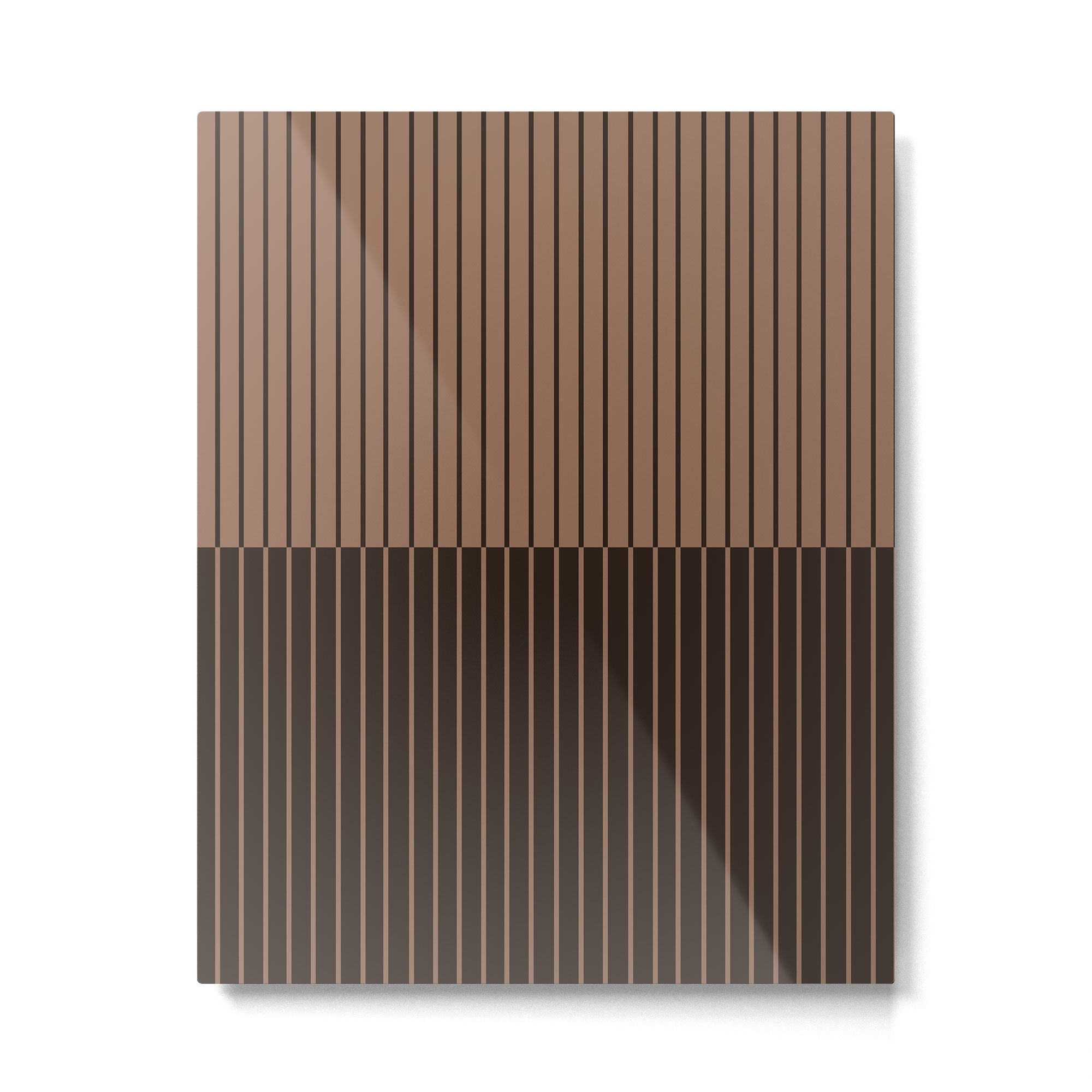 Color Block Lines XLI Dark Mocha Metal Print Gallery Image 6
