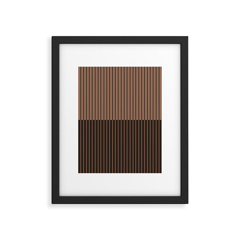 Color Block Lines XLI Dark Mocha Framed Art Print Gallery Image 6