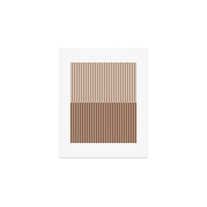 Color Block Lines XLII Coffee Creme Art Print Gallery Image 1