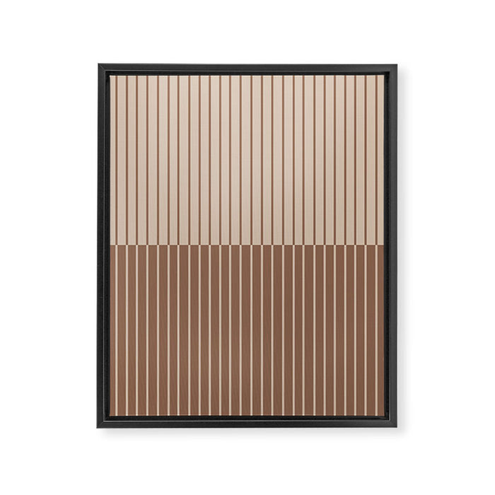 Color Block Lines XLII Coffee Creme Framed Canvas Print Gallery Image 1