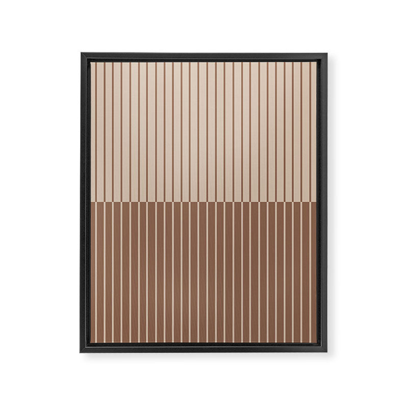 Color Block Lines XLII Coffee Creme Framed Canvas Print Gallery Image 8