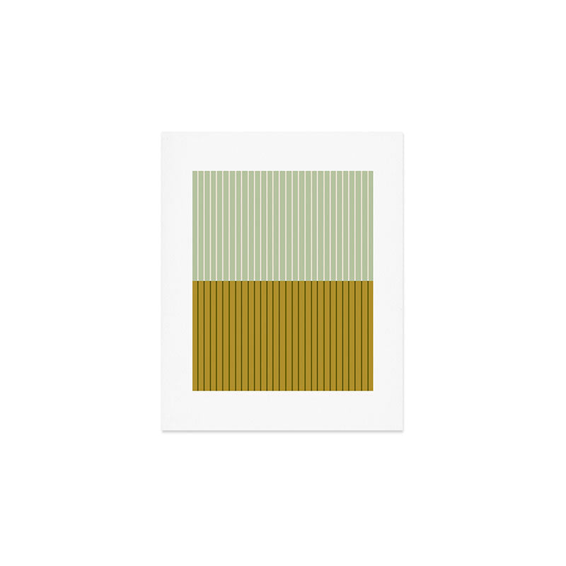 Color Block Lines XXI Moss Art Print Gallery Image 1
