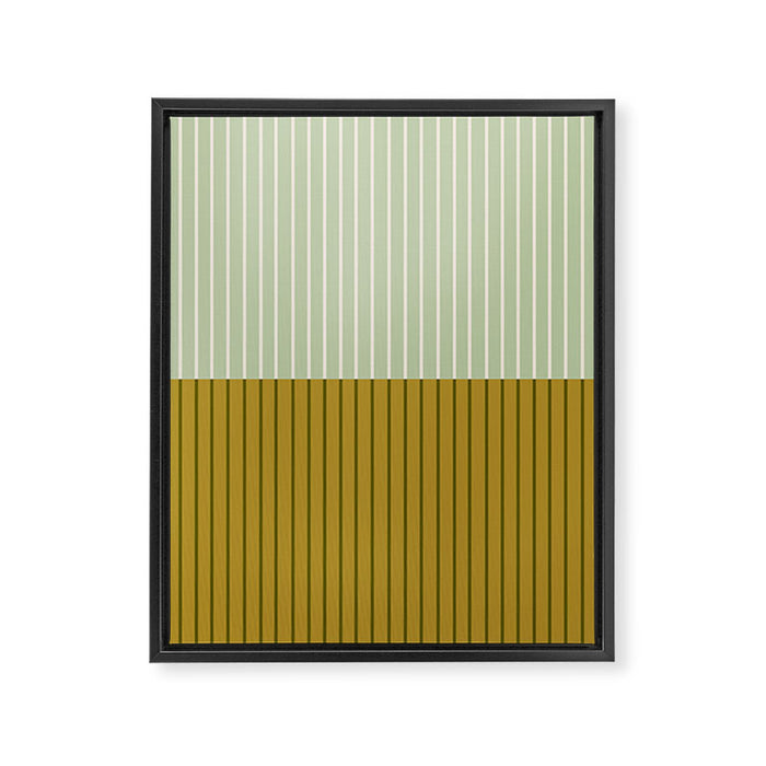 Color Block Lines XXI Moss Framed Canvas Print Gallery Image 1
