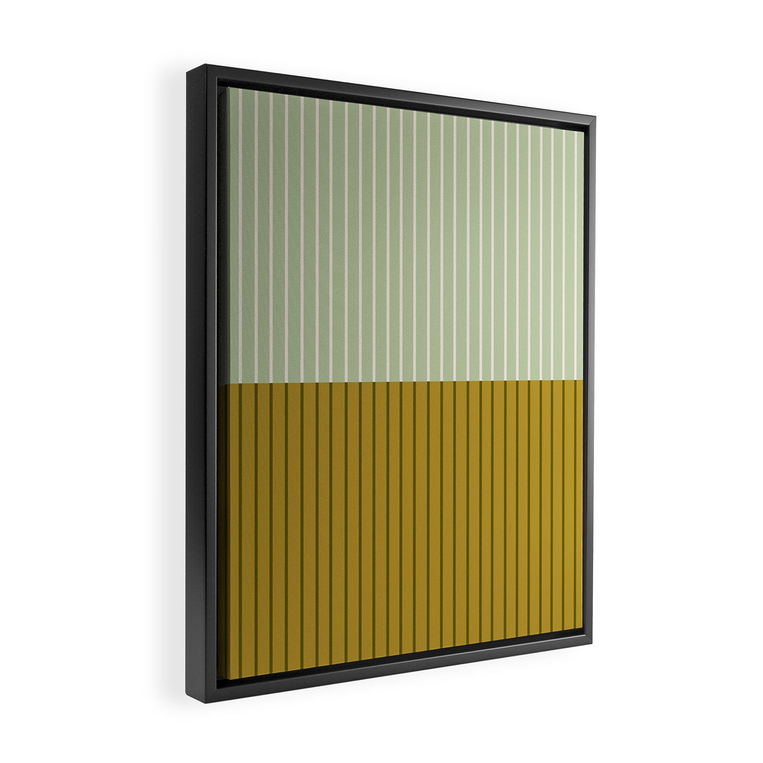 Color Block Lines XXI Moss Framed Canvas Print Gallery Image 2