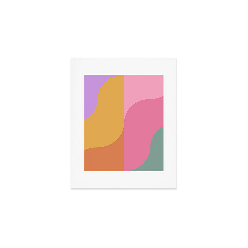 Colorful Wavy Stripes Abstract Art Print Gallery Image 1