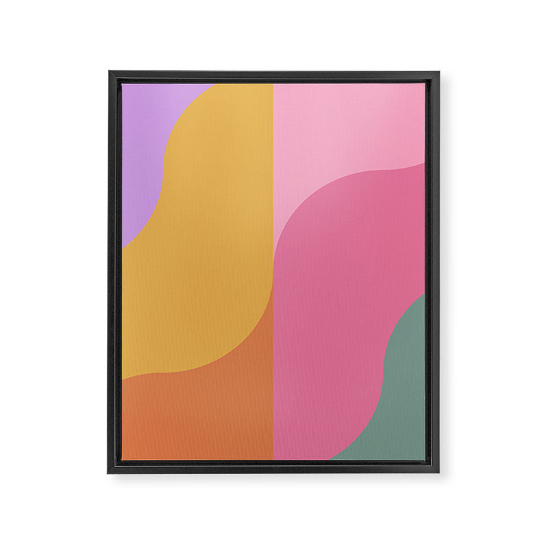 Colorful Wavy Stripes Abstract Framed Canvas Print Gallery Image 8