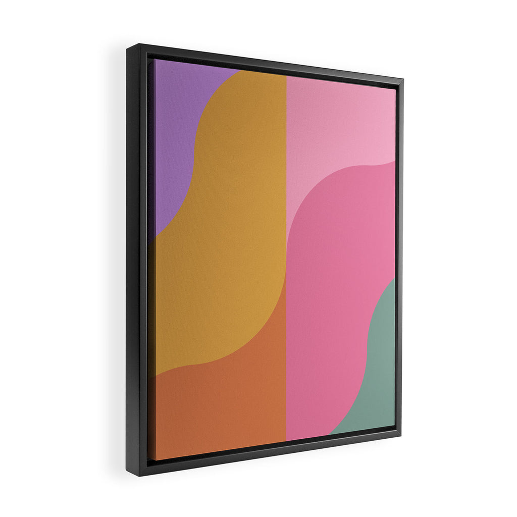 Colorful Wavy Stripes Abstract Framed Canvas Print Gallery Image 2