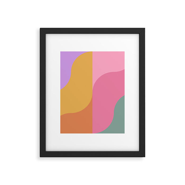 Colorful Wavy Stripes Abstract Framed Art Print Gallery Image 1