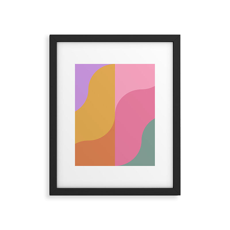 Colorful Wavy Stripes Abstract Framed Art Print Gallery Image 6