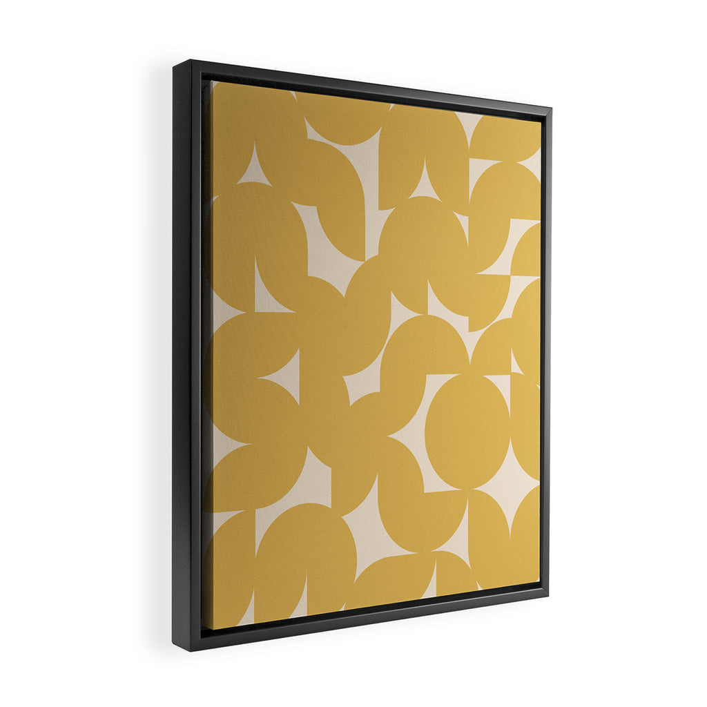 Contemporary Geometric Shapes - Orange Framed Canvas Print Gallery Image 2