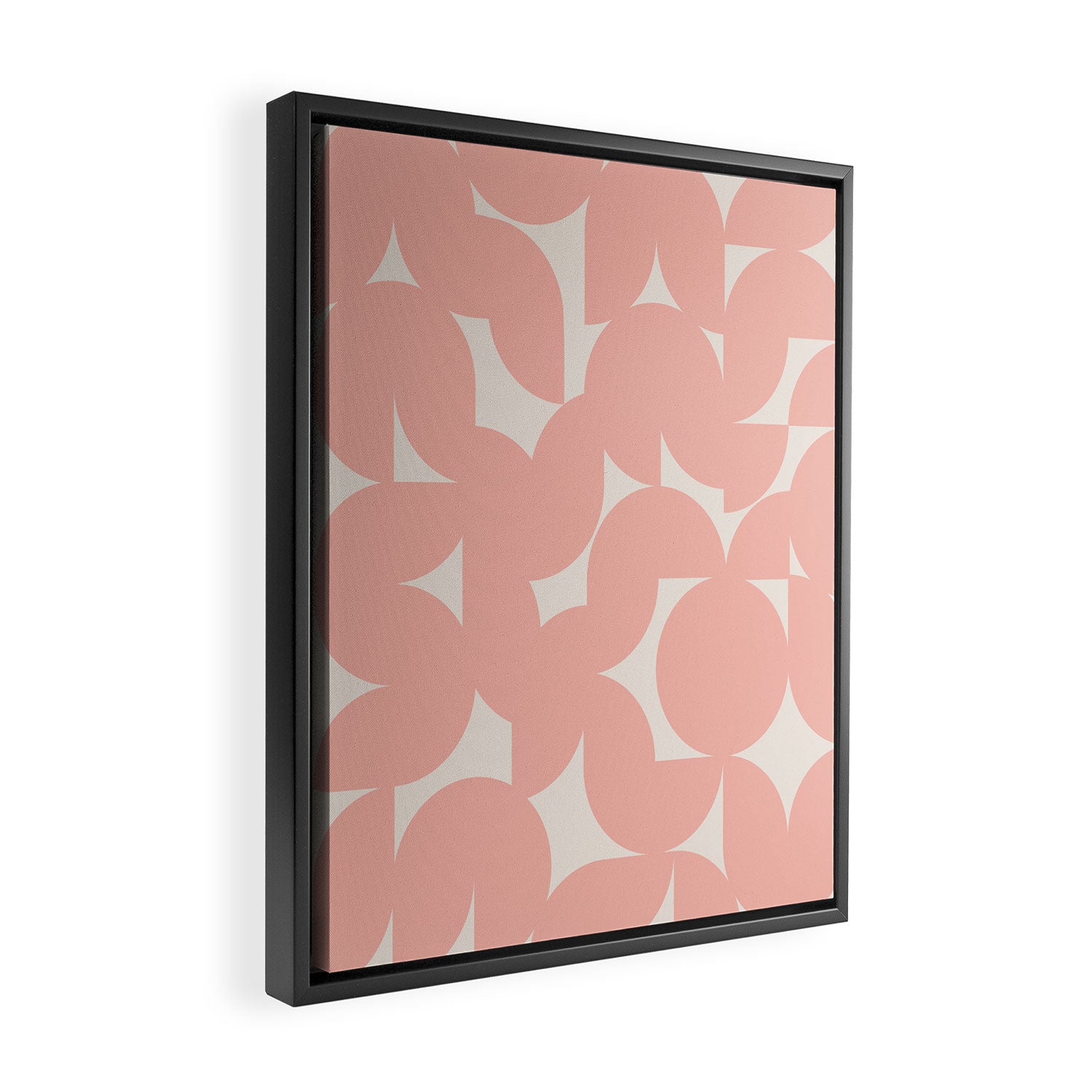 Contemporary Geometric Shapes - Soft Pink Framed Canvas Print Gallery Image 2