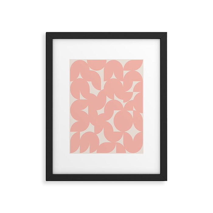 Contemporary Geometric Shapes - Soft Pink Framed Art Print Gallery Image 1