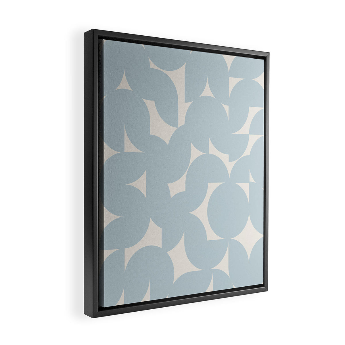 Contemporary Geometric Shapes - Soft Blue Framed Canvas Print Gallery Image 2