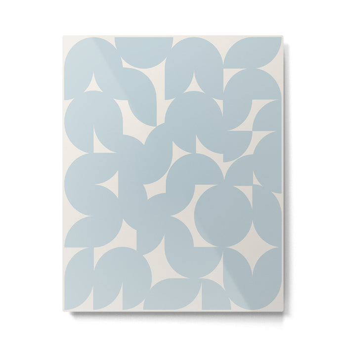 Contemporary Geometric Shapes - Soft Blue Metal Print Gallery Image 1
