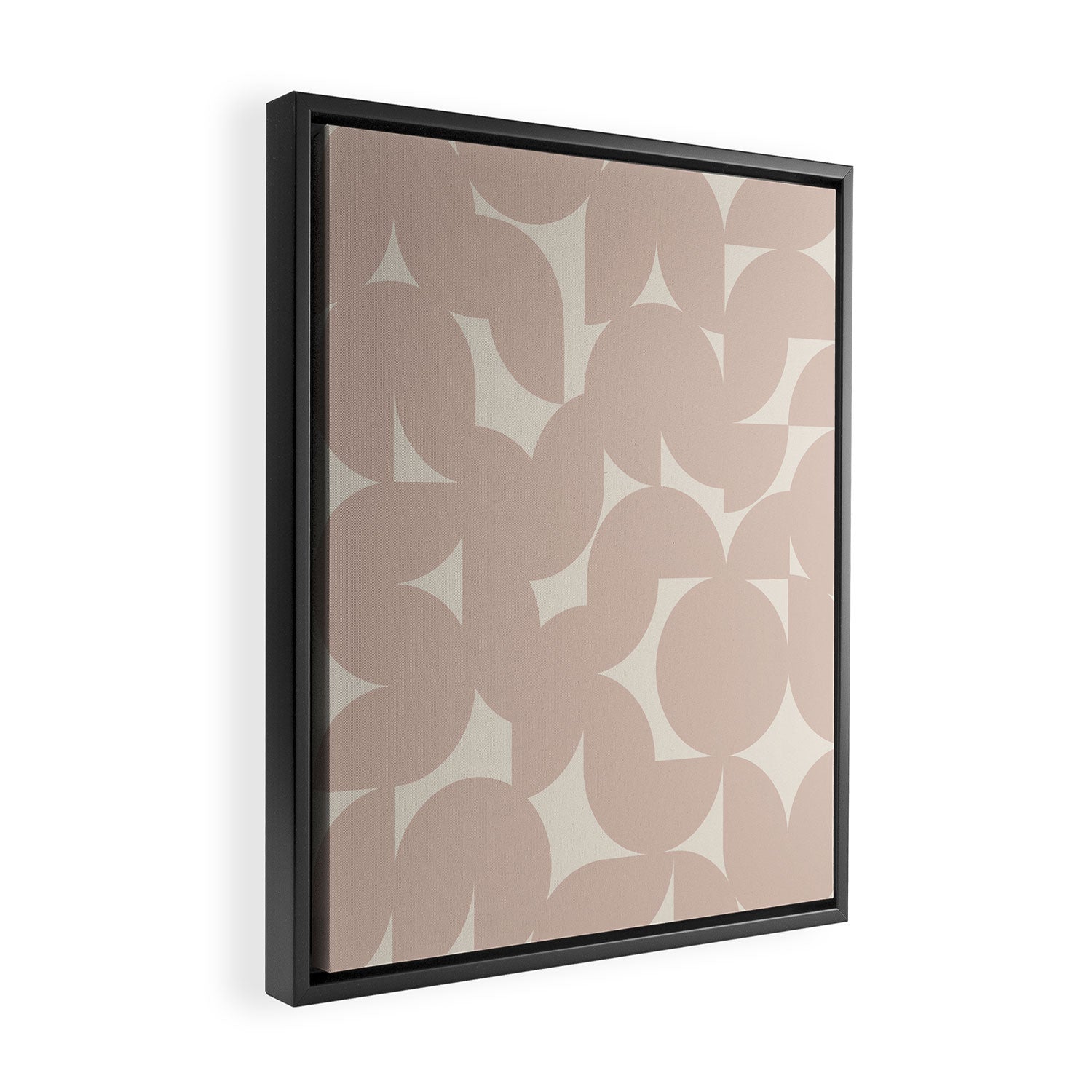 Contemporary Geometric Shapes - Natural Neutral Framed Canvas Print Gallery Image 2