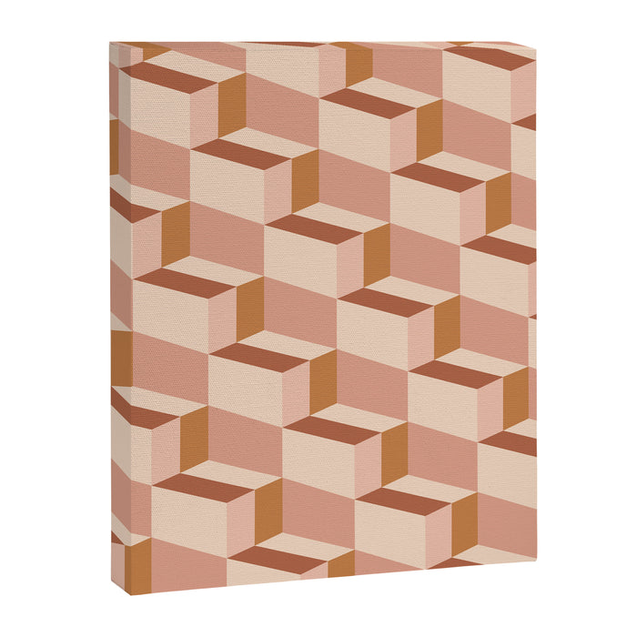 Cuboid Geometric Abstract Shapes Pattern IX Canvas Print Gallery Image 1