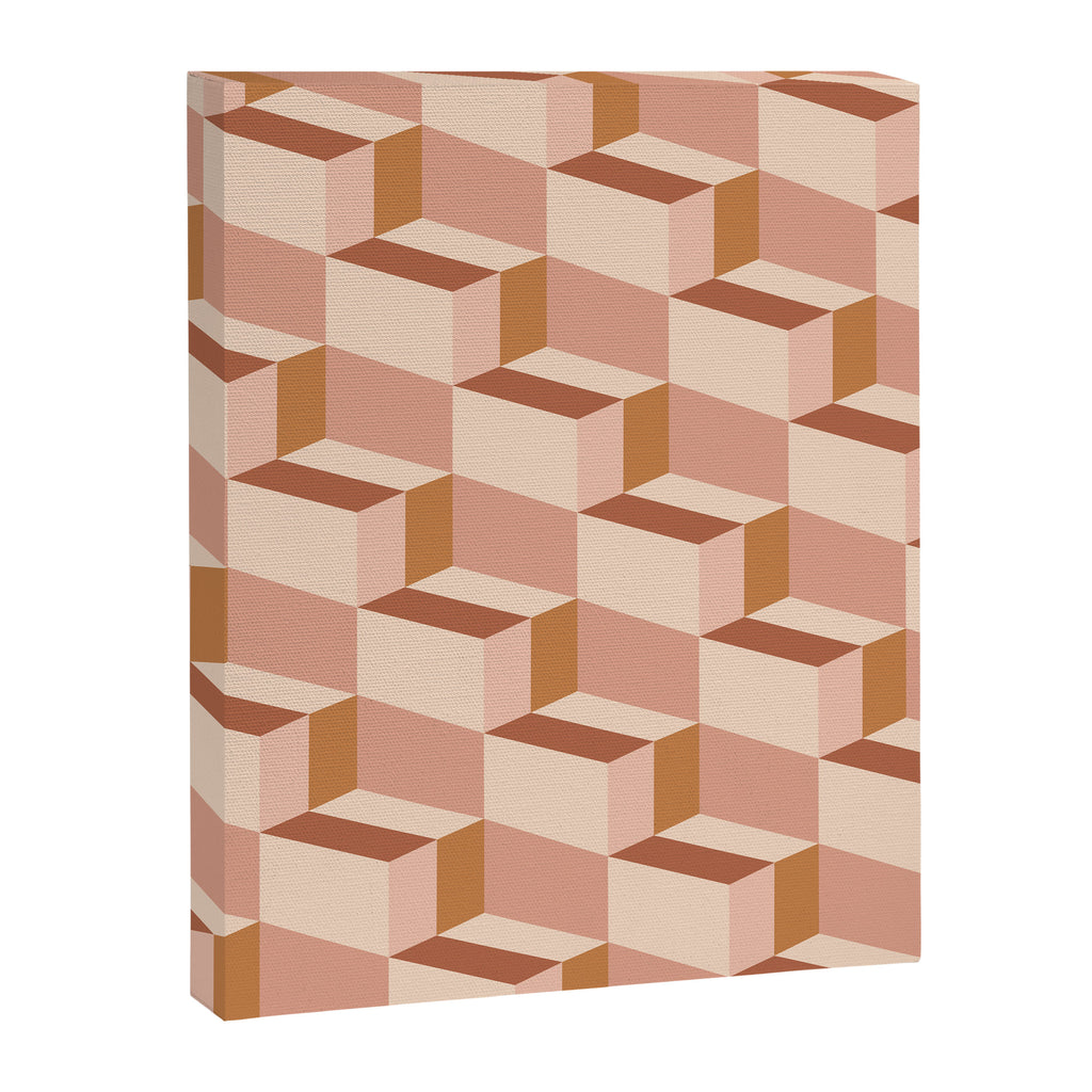 Cuboid Geometric Abstract Shapes Pattern IX Canvas Print Gallery Image 8