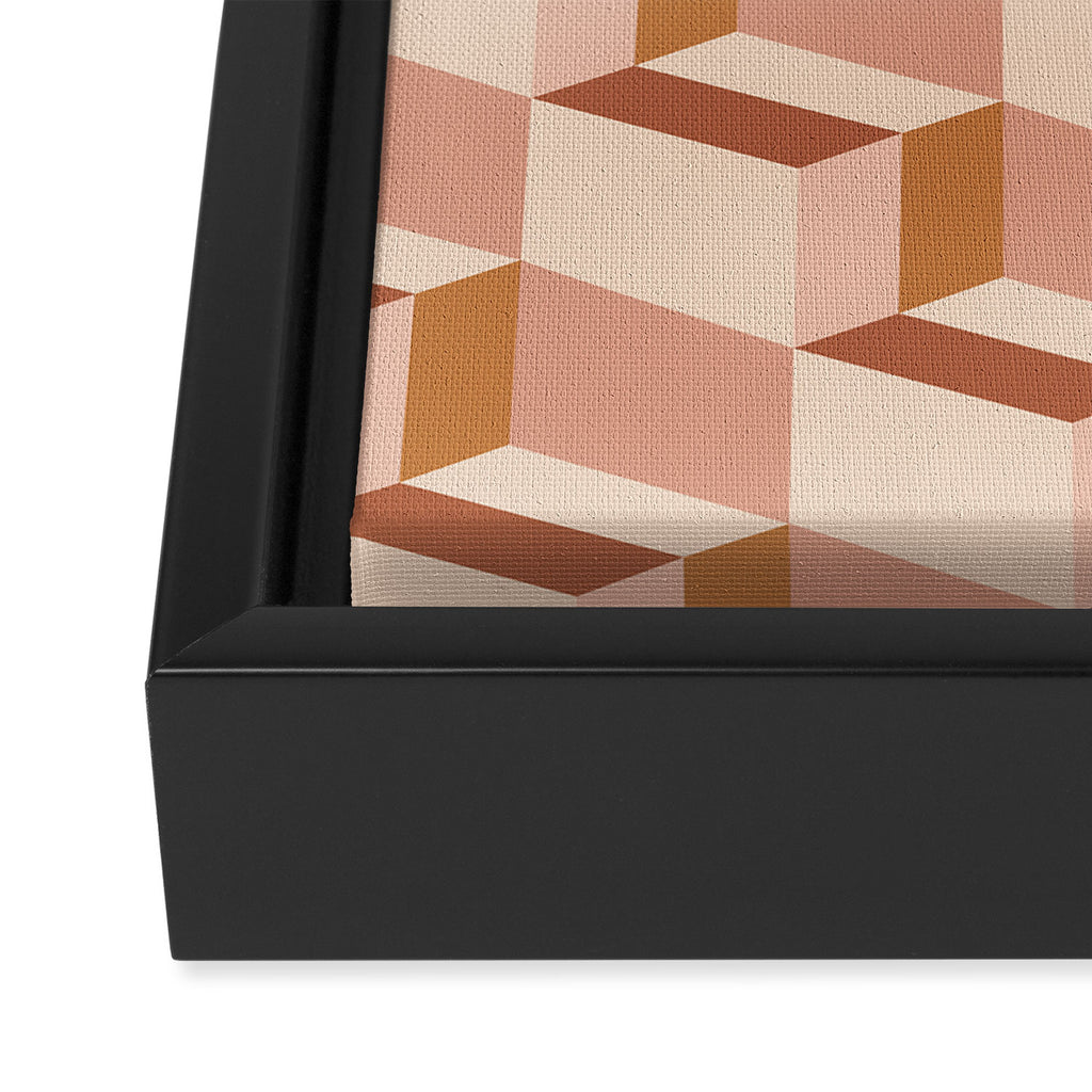 Cuboid Geometric Abstract Shapes Pattern IX Framed Canvas Print Gallery Image 3
