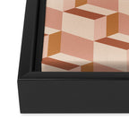 Cuboid Geometric Abstract Shapes Pattern IX Framed Canvas Print Gallery Image 3