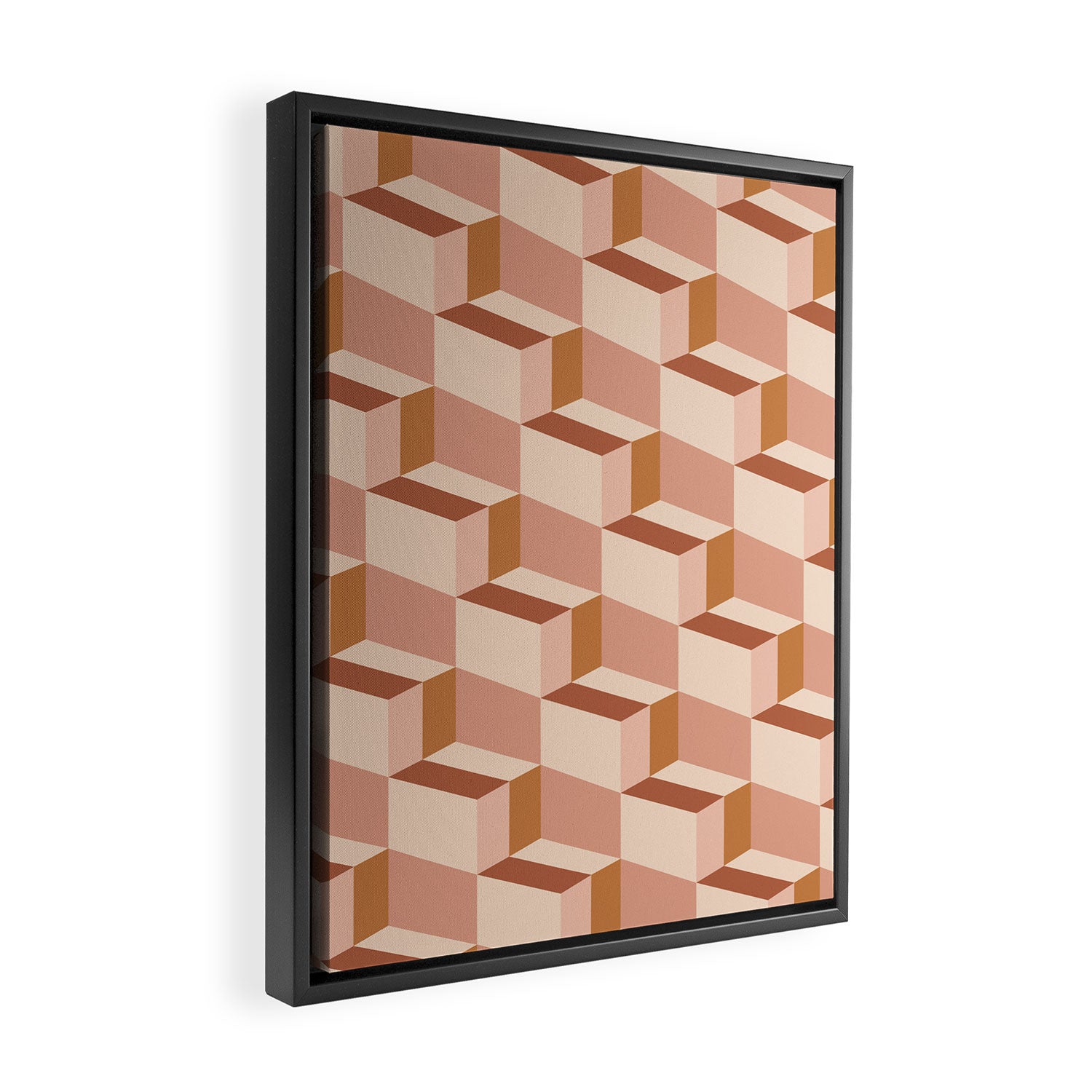 Cuboid Geometric Abstract Shapes Pattern IX Framed Canvas Print Gallery Image 2