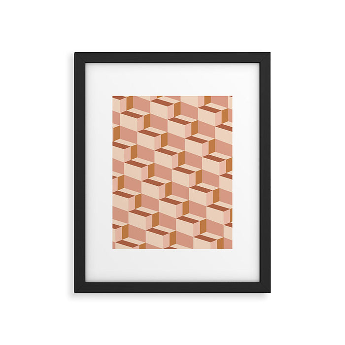 Cuboid Geometric Abstract Shapes Pattern IX Framed Art Print Gallery Image 1