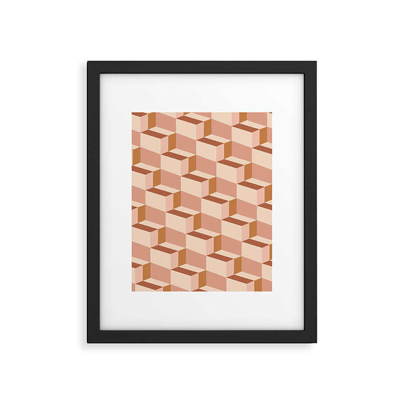 Cuboid Geometric Abstract Shapes Pattern IX Framed Art Print Gallery Image 6