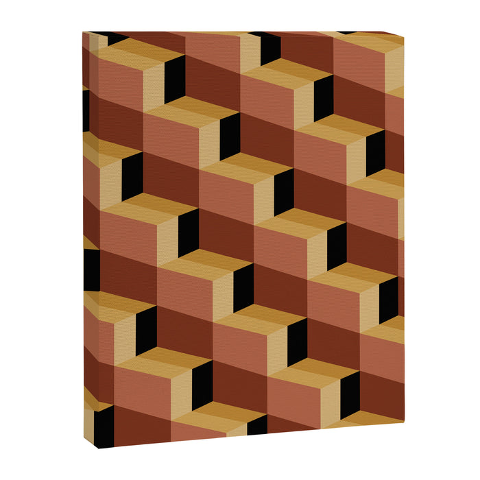 Cuboid Geometric Abstract Shapes Pattern VII Canvas Print Gallery Image 1