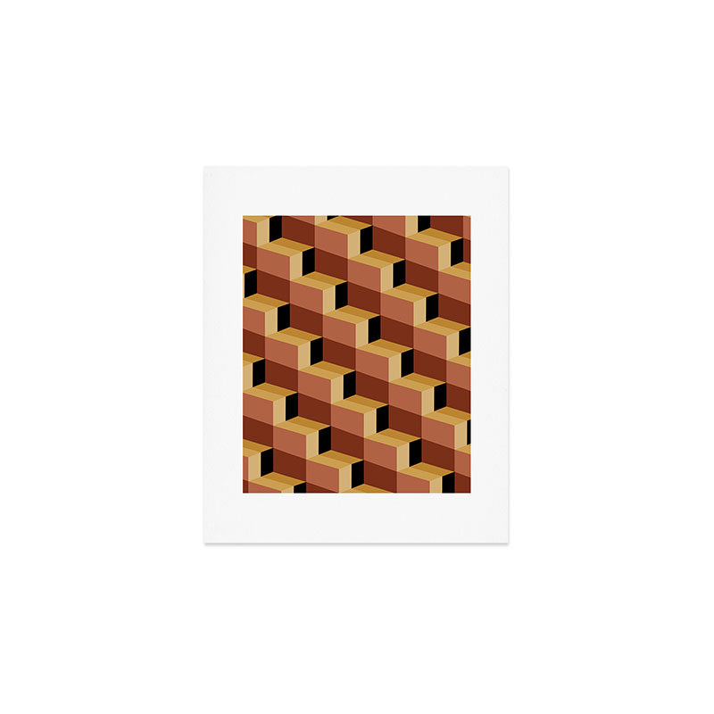 Cuboid Geometric Abstract Shapes Pattern VII Art Print Gallery Image 1