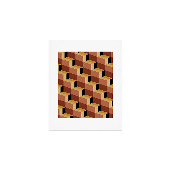 Cuboid Geometric Abstract Shapes Pattern VII Art Print Gallery Image 1