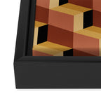 Cuboid Geometric Abstract Shapes Pattern VII Framed Canvas Print Gallery Image 3