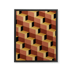 Cuboid Geometric Abstract Shapes Pattern VII Framed Canvas Print Gallery Image 8