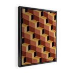 Cuboid Geometric Abstract Shapes Pattern VII Framed Canvas Print Gallery Image 2
