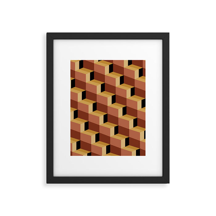Cuboid Geometric Abstract Shapes Pattern VII Framed Art Print Gallery Image 1