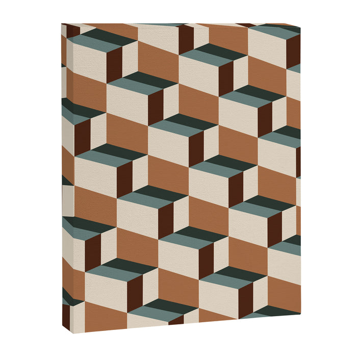 Cuboid Geometric Abstract Shapes Pattern VIII Canvas Print Gallery Image 1