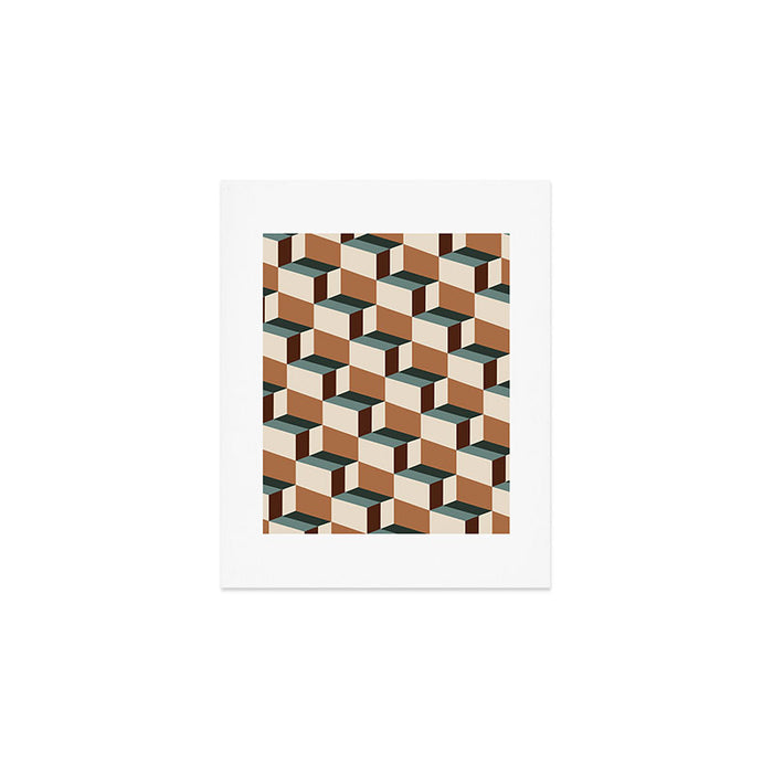 Cuboid Geometric Abstract Shapes Pattern VIII Art Print Gallery Image 1