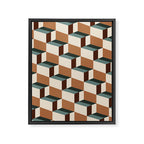 Cuboid Geometric Abstract Shapes Pattern VIII Framed Canvas Print Gallery Image 8