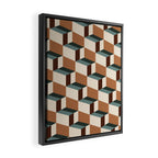 Cuboid Geometric Abstract Shapes Pattern VIII Framed Canvas Print Gallery Image 2