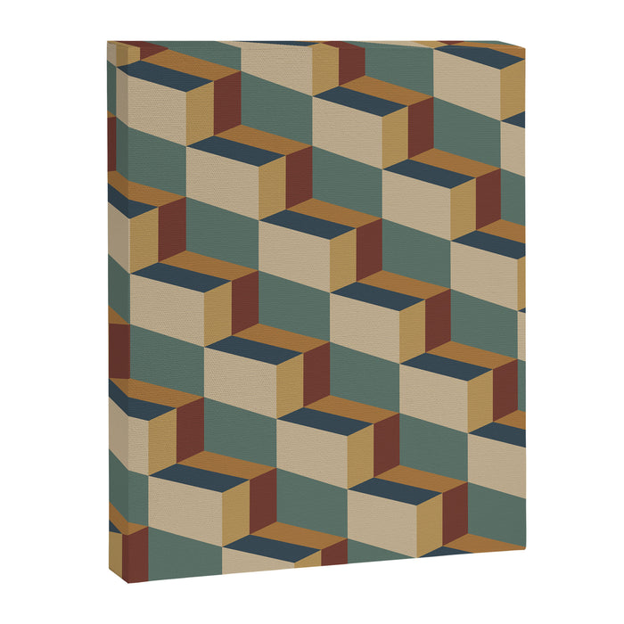 Cuboid Geometric Abstract Shapes Pattern X Canvas Print Gallery Image 1