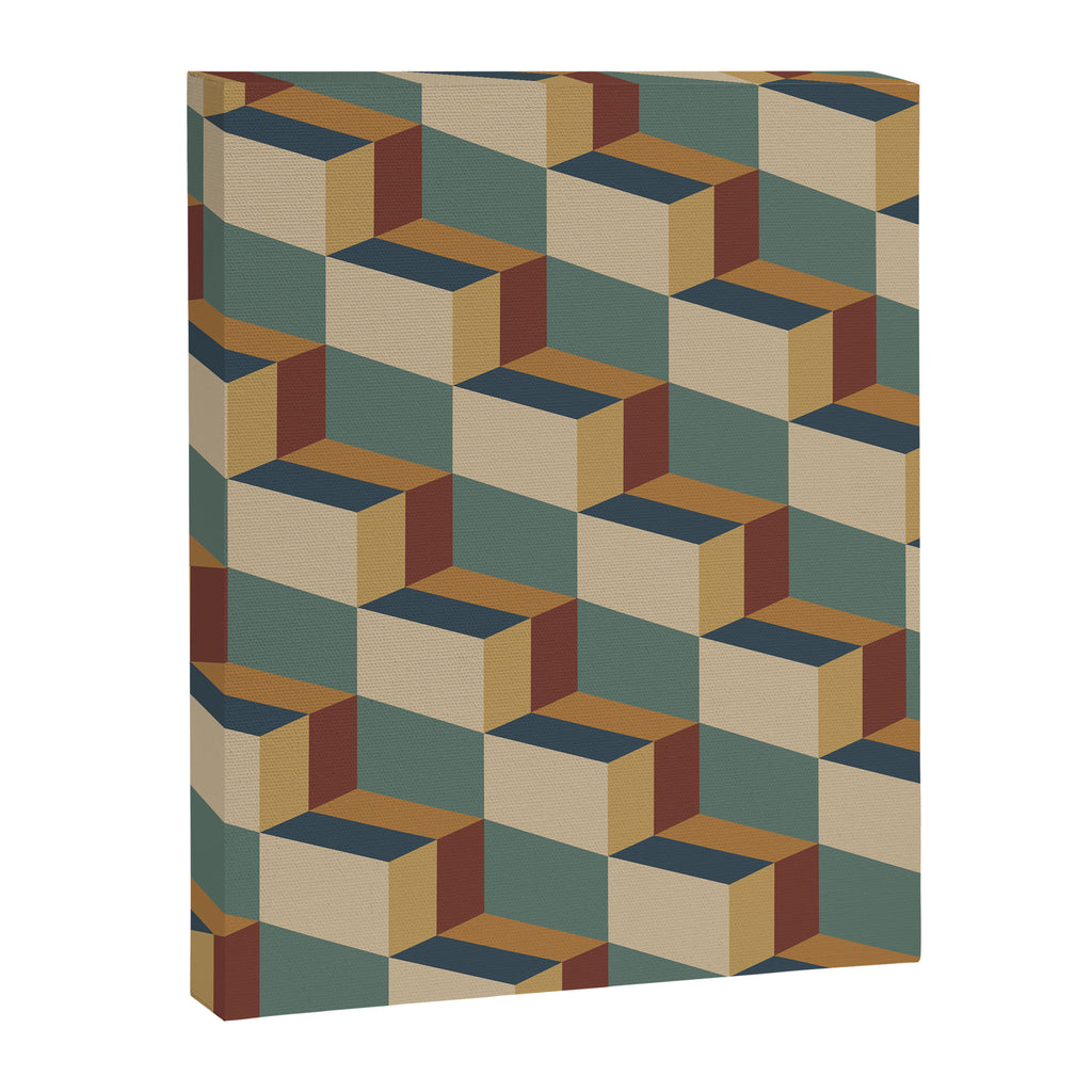 Cuboid Geometric Abstract Shapes Pattern X Canvas Print Gallery Image 8