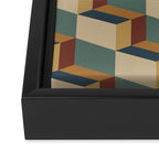 Cuboid Geometric Abstract Shapes Pattern X Framed Canvas Print Gallery Image 3