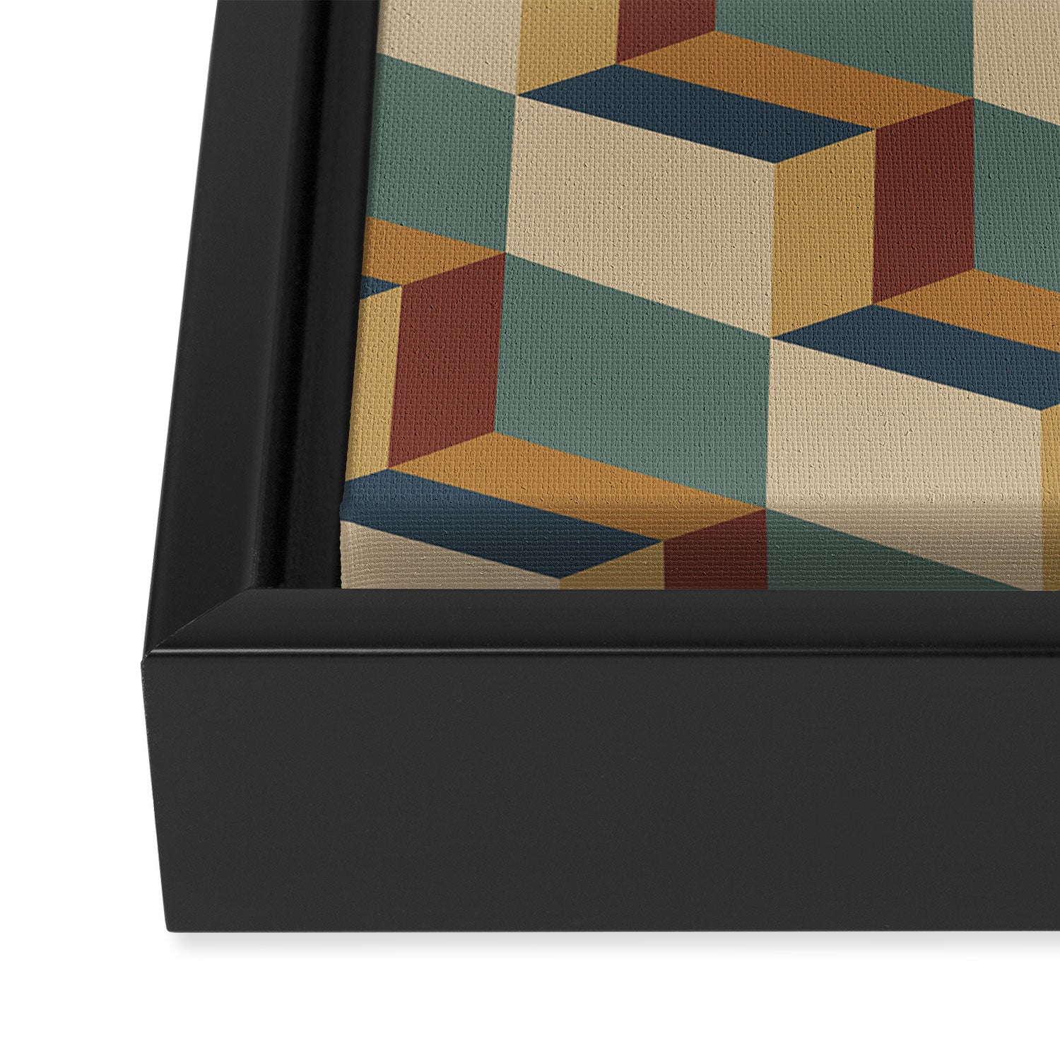 Cuboid Geometric Abstract Shapes Pattern X Framed Canvas Print Gallery Image 3