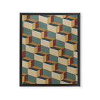 Cuboid Geometric Abstract Shapes Pattern X Framed Canvas Print Gallery Image 8