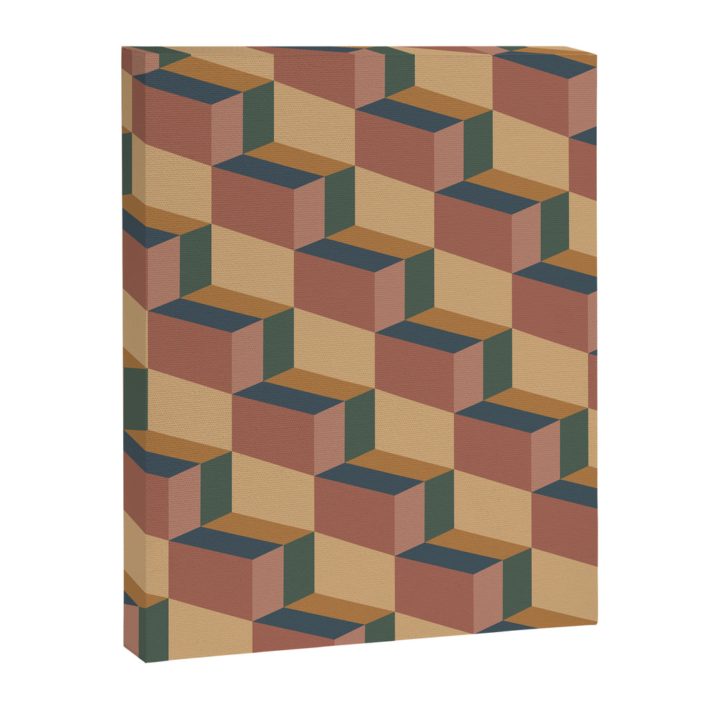 Cuboid Geometric Abstract Shapes Pattern XI Canvas Print Gallery Image 8
